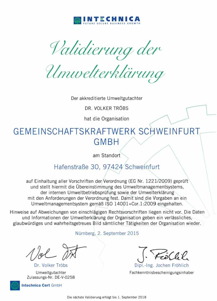 EMAS Zertifizierung EMAS